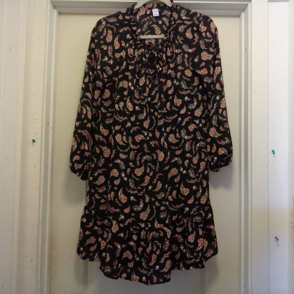 BOHO BEAUTIFUL FLOWERS FLOWING & RUFFLES DRESS BY OLD NAVY M